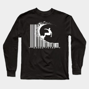 Youth surfing on barcode Long Sleeve T-Shirt